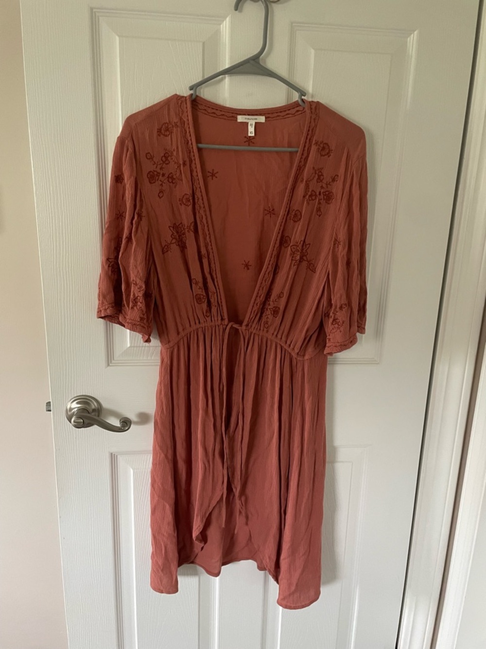 Maurices Rust Embroidered Boho Duster